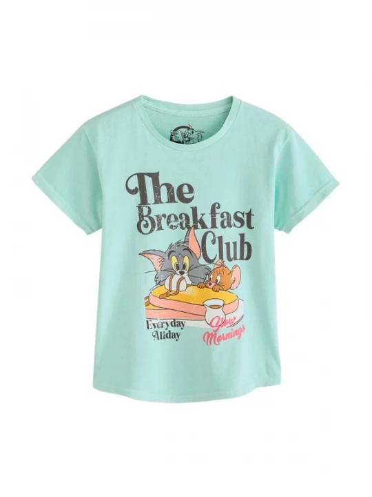 Foto van product Next Shirt 'Tom und Jerry' aqua / grijs / framboos / zwart
