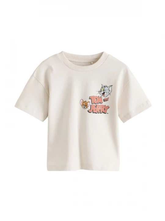 Foto van product Next Shirt 'Tom und Jerry' ecru / pastelblauw / koraal / zwart