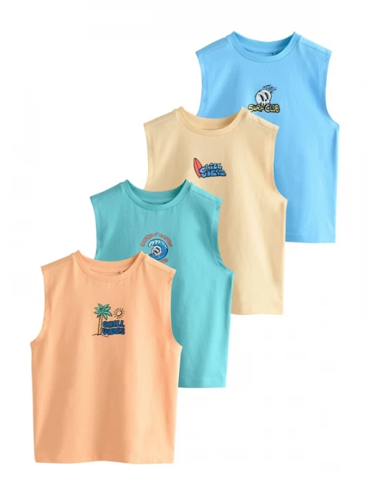 Foto van product Next Shirt turquoise / aqua / abrikoos / pasteloranje