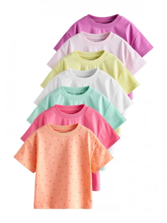 Foto van product Next Shirt turquoise / geel / orchidee / pastellila / lichtoranje / donkerroze / wit