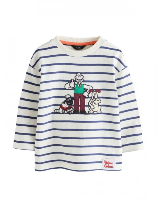 Foto van product Next Shirt 'Wallace & Gromit' ecru / donkerblauw / groen / wit
