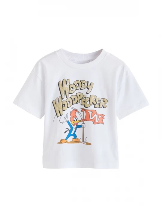 Foto van product Next Shirt 'Woody Woodpecker' beige / azuur / lichtrood / wit
