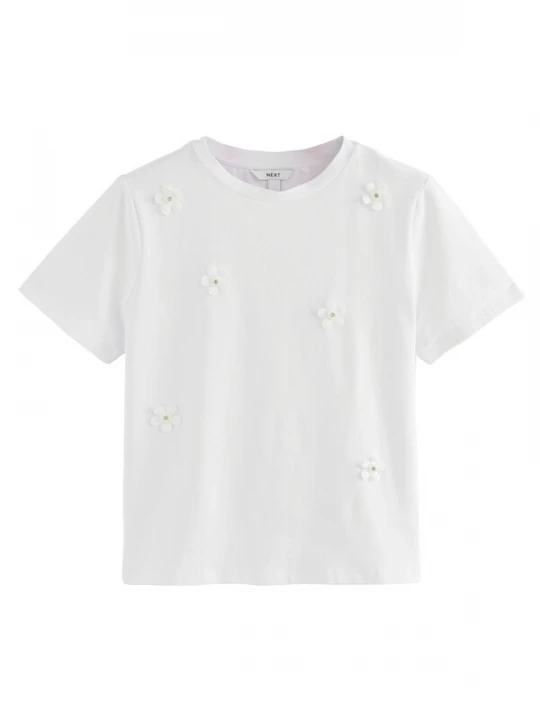 Foto van product Next Shirt zilver / wit / parelwit