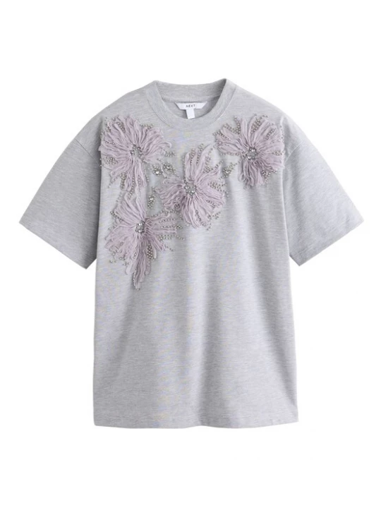 Foto van product Next Shirt zilvergrijs / lichtgrijs / lavendel