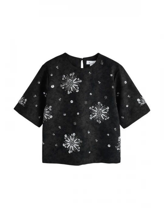 Foto van product Next Shirt zwart / zilver