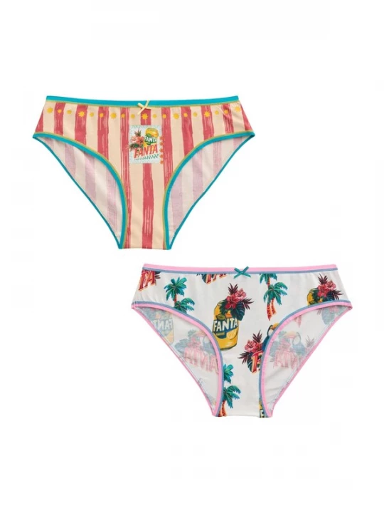 Foto van product Next Slip 'Fanta' cyaan blauw / abrikoos / rosa / wit