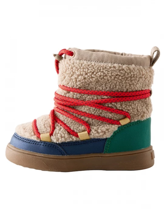 Foto van product Next Snowboots 'Borg Bungee' beige / blauw / groen