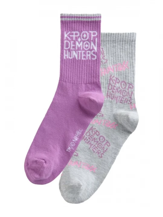 Foto van product Next Sokken 'KPOP Demon Hunters' stone grey / orchidee / rosa / wit