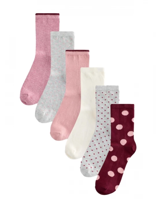 Foto van product Next Sokken lichtgrijs / rosa / bourgogne / wolwit