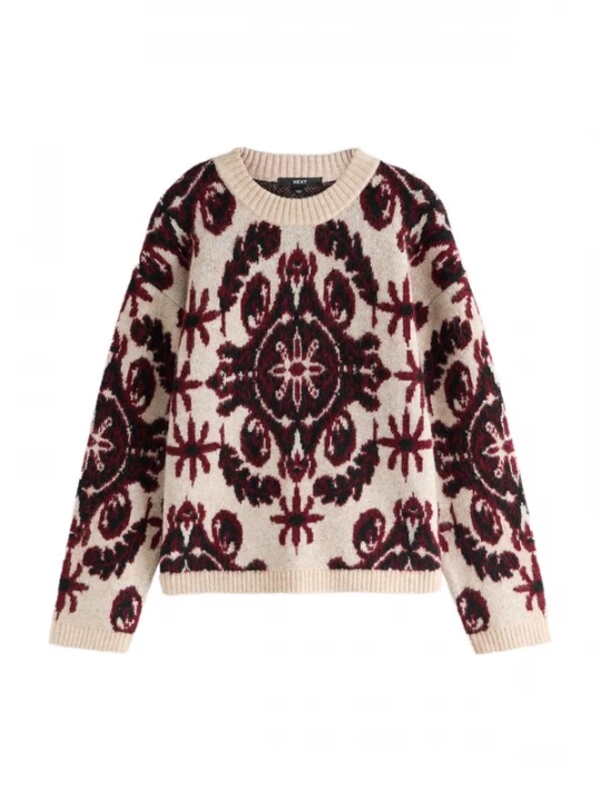 Foto van product Next Trui beige gemêleerd / bordeaux / zwart
