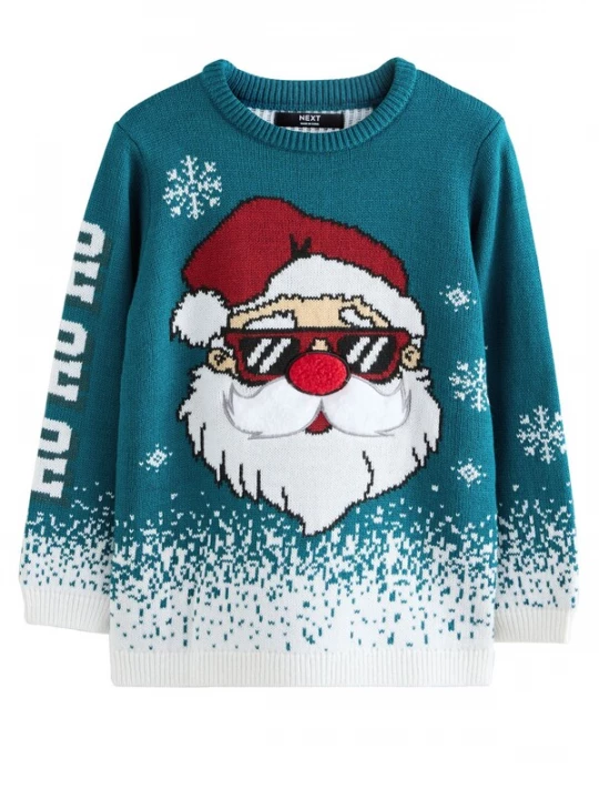 Foto van product Next Trui 'Christmas' beige / petrol / rood / wit