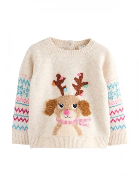 Foto van product Next Trui 'Christmas Character' ecru / lichtblauw / lichtbruin / pink