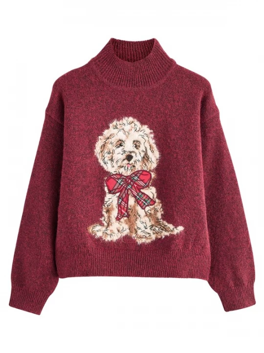Foto van product Next Trui 'Christmas Dog' gemengde kleuren / wijnrood