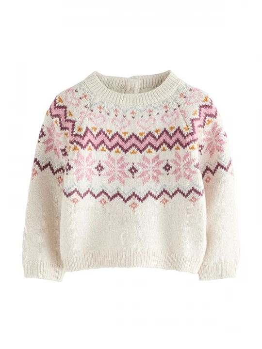 Foto van product Next Trui 'Christmas Fairisle' ecru / curry / cyclaam / rosa