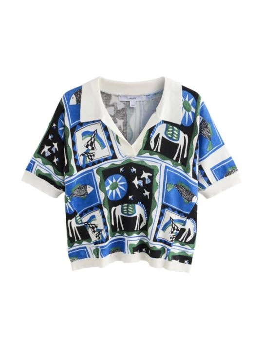 Foto van product Next Trui ecru / blauw / donkergroen / zwart