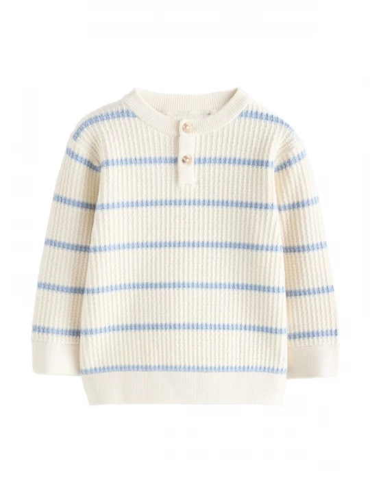Foto van product Next Trui 'Henley' crème / blauw