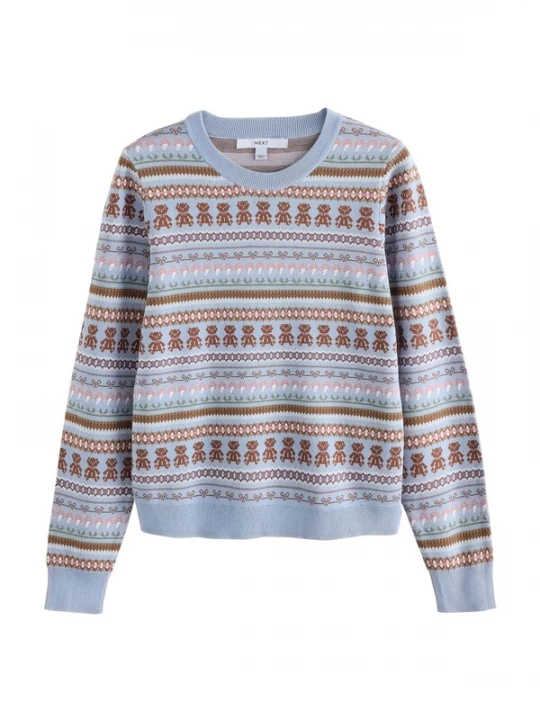 Foto van product Next Trui lichtblauw / bruin / oudroze / wit