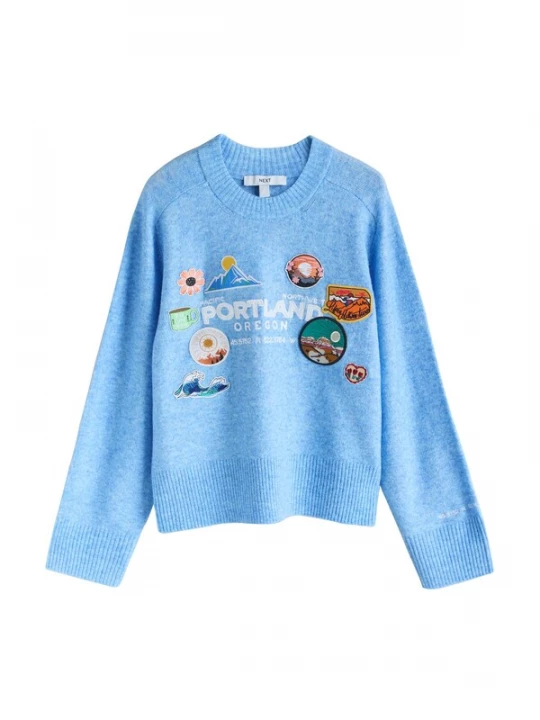 Foto van product Next Trui blauw gemêleerd / bruin / spar / wit