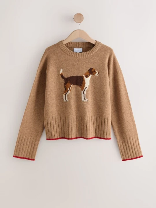 Foto van product Next Trui 'N. Premium' camel / bruin / donkerbruin / wit