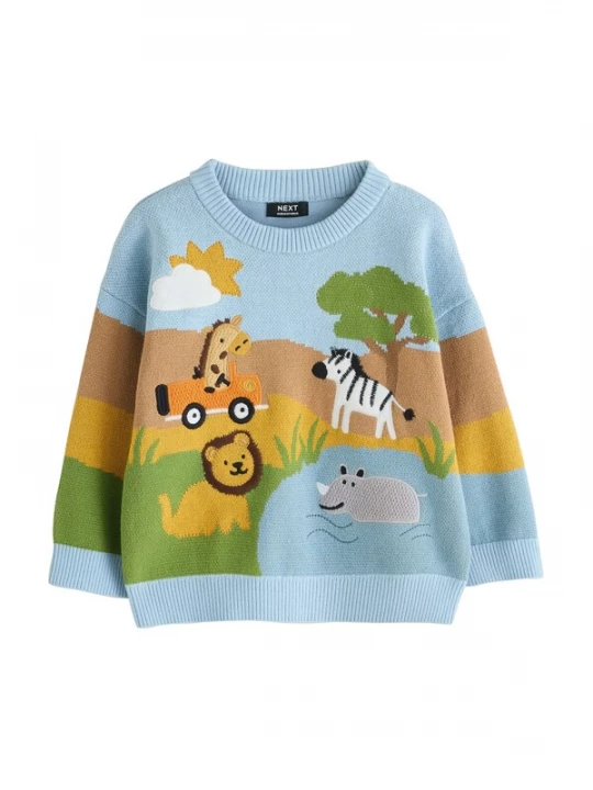 Foto van product Next Trui pastelblauw / donkergeel / kiwi / wit