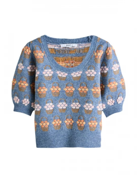 Foto van product Next Trui royal blue / koningsblauw / sepia / oranje / pastelroze