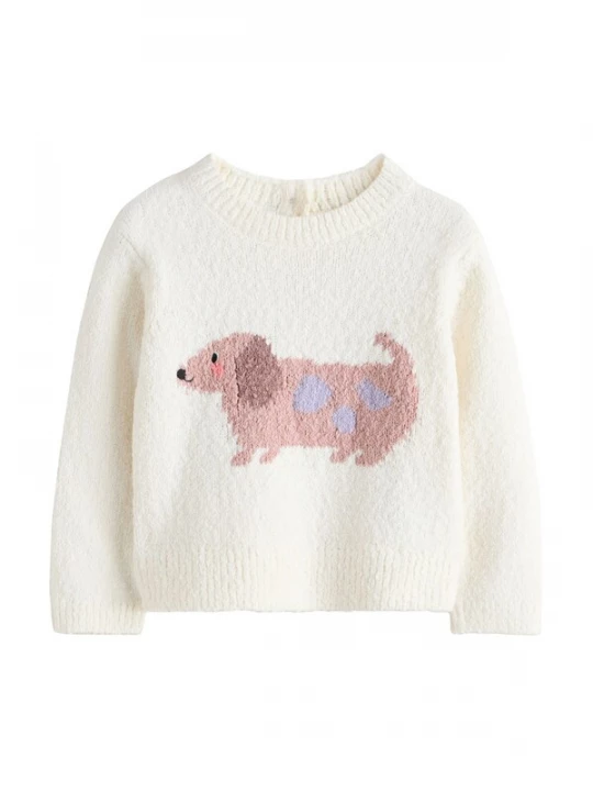 Foto van product Next Trui 'Sausage Dog' beige / ecru / donkerbeige / duifblauw