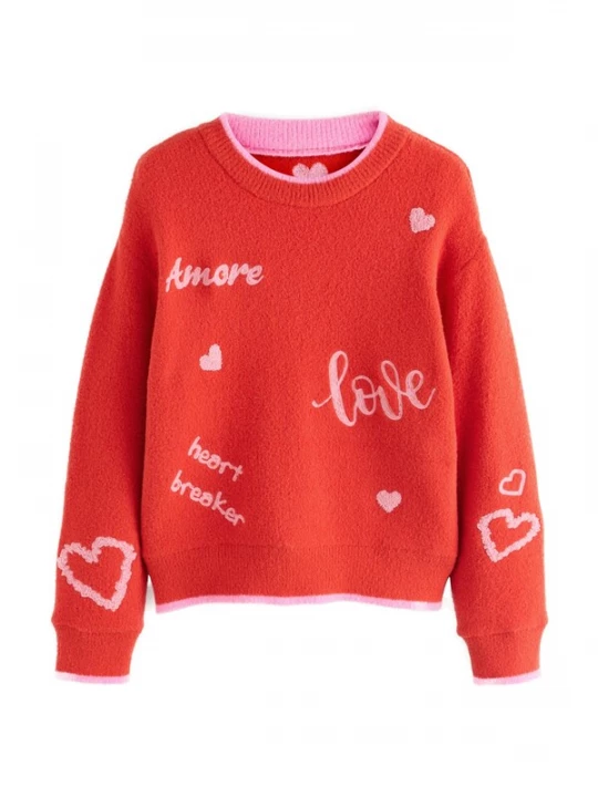 Foto van product Next Trui 'Valentines' oudroze / oranjerood