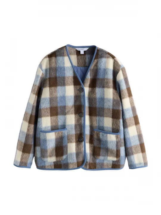 Foto van product Next Tussenjas duifblauw / donkerbruin / bruin gemêleerd / wolwit