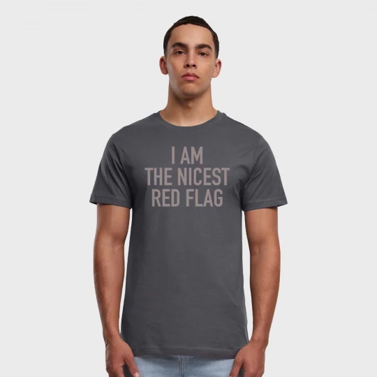 Foto van product Nicest Red Flag Tee Mister Tee grijs