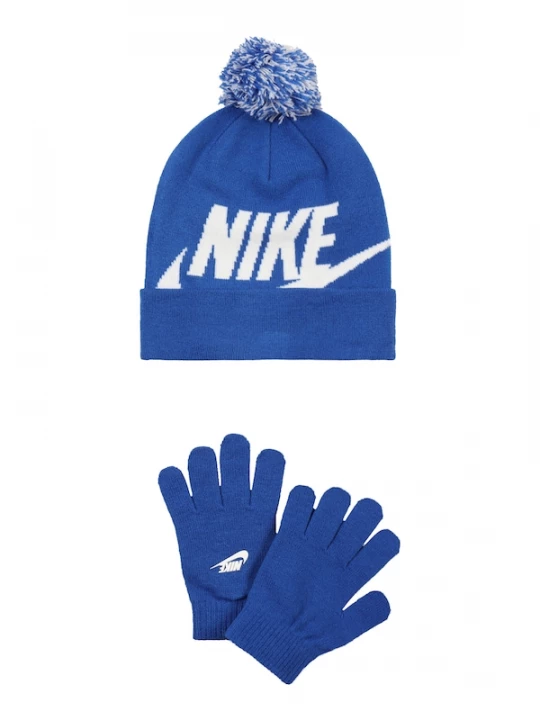 Foto van product Nike Sportswear Set 'Mütze & Handschuhe' royal blue / koningsblauw / wit