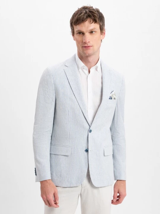Foto van product Nils Sundström Colbert 'Marcello' lichtblauw / wit