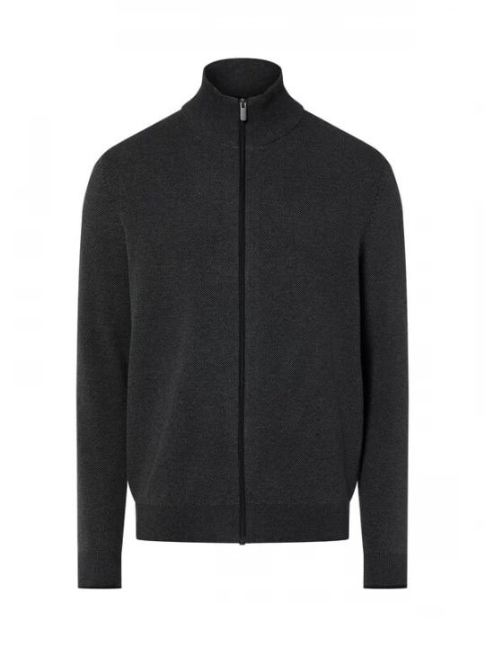 Foto van product Nils Sundström Gebreid vest zwart gemêleerd
