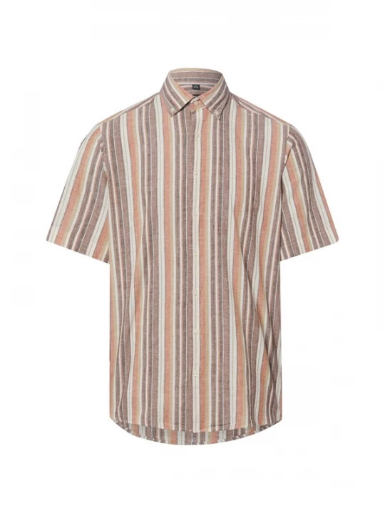 Foto van product Nils Sundström Overhemd beige / bruin / oranje