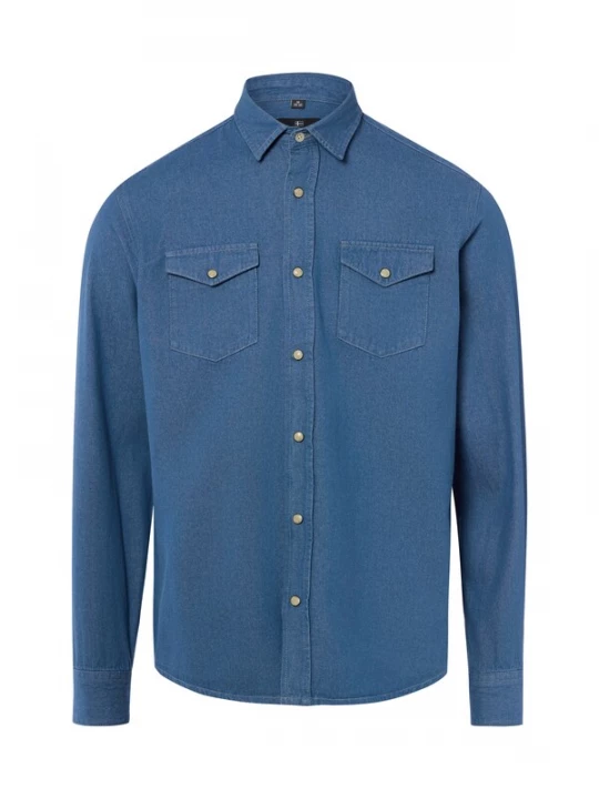 Foto van product Nils Sundström Overhemd blauw denim