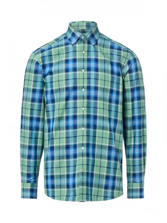 Foto van product Nils Sundström Overhemd blauw / grasgroen