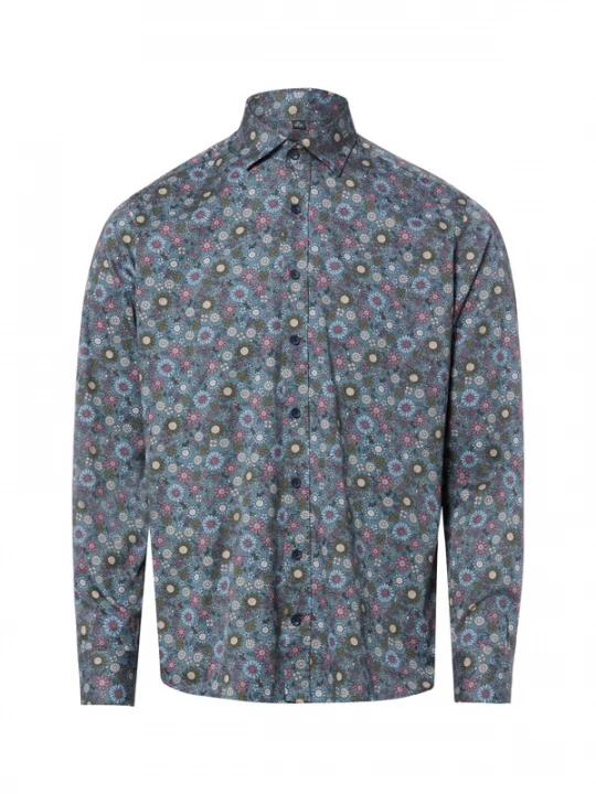 Foto van product Nils Sundström Overhemd blauw / pink