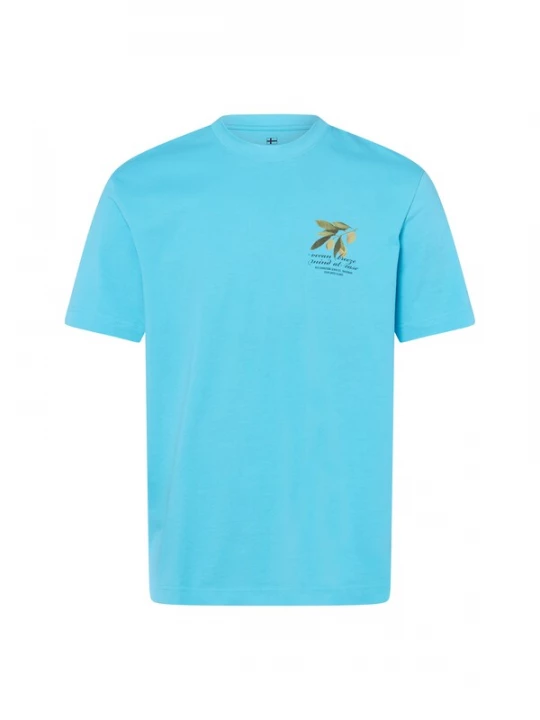 Foto van product Nils Sundström Shirt crème / azuur / kiwi / donkeroranje