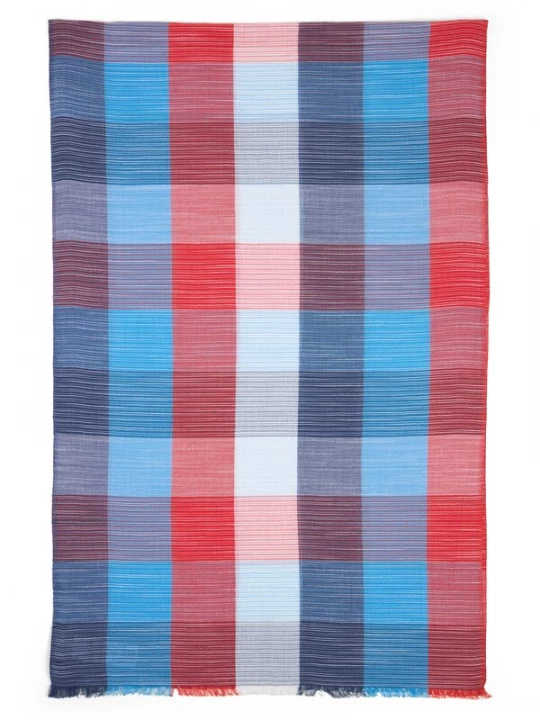 Foto van product Nils Sundström Sjaal blauw / rood