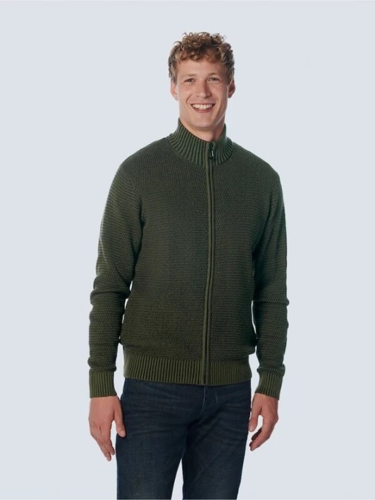 Foto van product No Excess Gebreid vest donkergroen