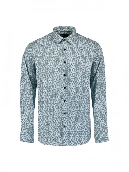Foto van product No Excess Overhemd blauw / zwart / wit