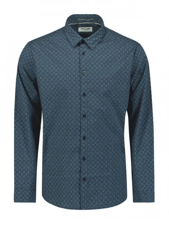 Foto van product No Excess Overhemd cyaan blauw / donkerblauw