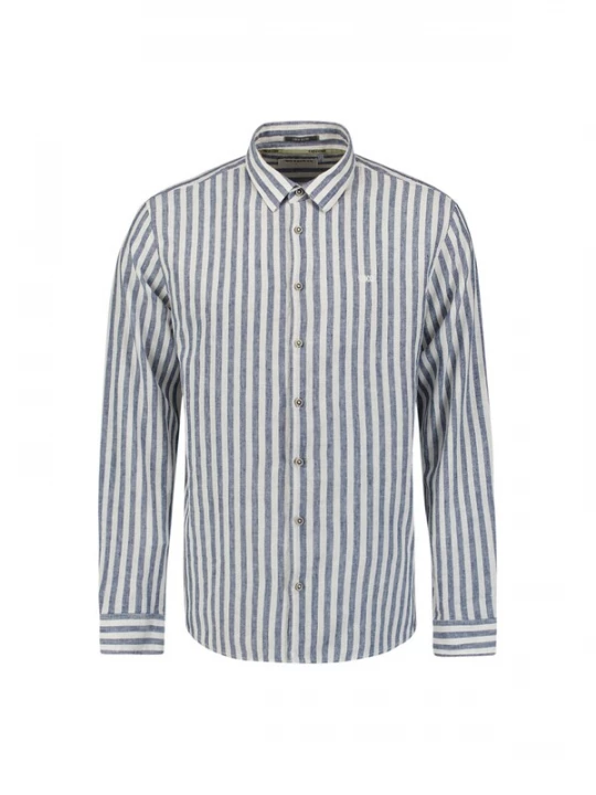 Foto van product No Excess Overhemd indigo / wit