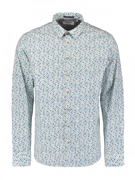 Foto van product No Excess Overhemd taupe / navy / azuur / wit