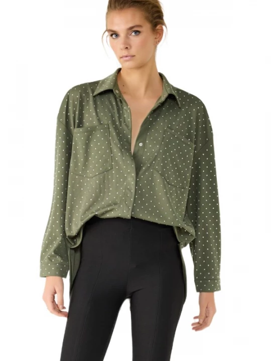 Foto van product No Matter What Blouse olijfgroen / wit