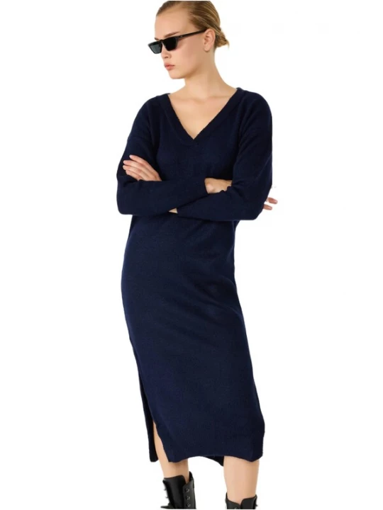 Foto van product No Matter What Gebreide jurk donkerblauw