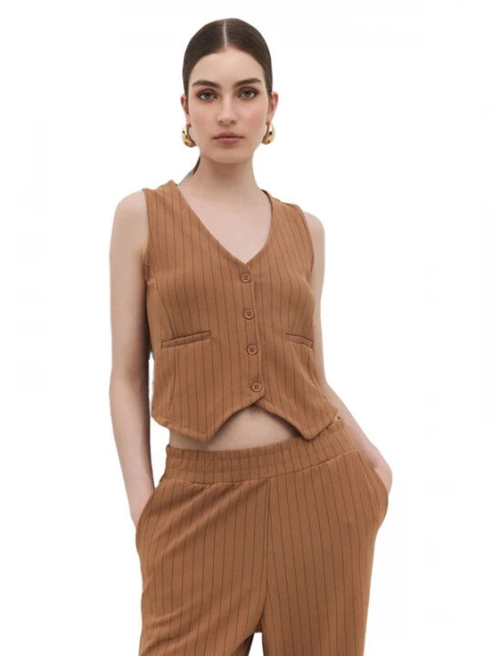 Foto van product No Matter What Gilet karamel / zwart