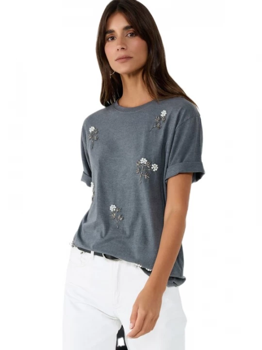 Foto van product No Matter What Shirt basaltgrijs / groen / wit