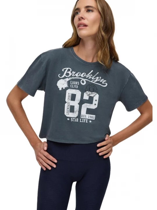 Foto van product No Matter What Shirt basaltgrijs / wit