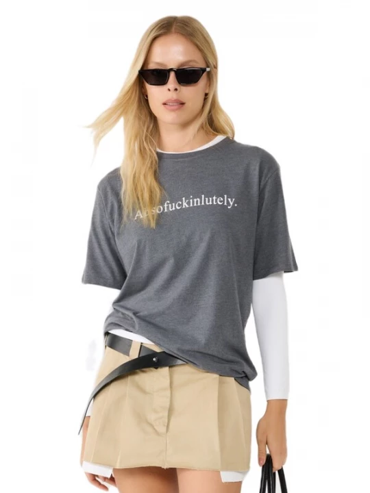 Foto van product No Matter What Shirt grijs gemêleerd / wit