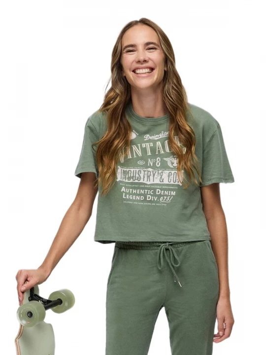 Foto van product No Matter What Shirt jade groen / wit